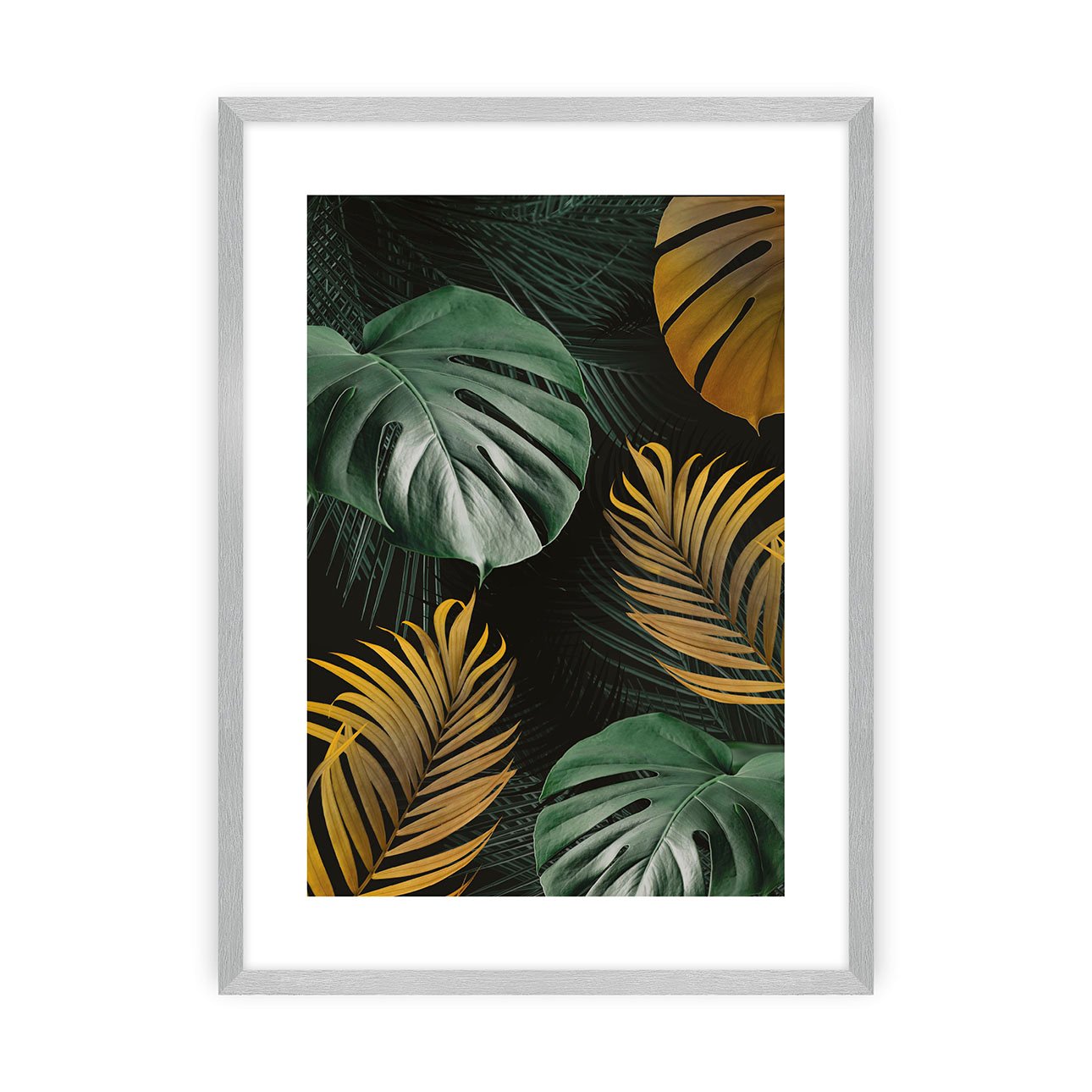 Dekoria Plakat Golden Leaves I, 30 x 40 cm , Ramka: Srebrna
