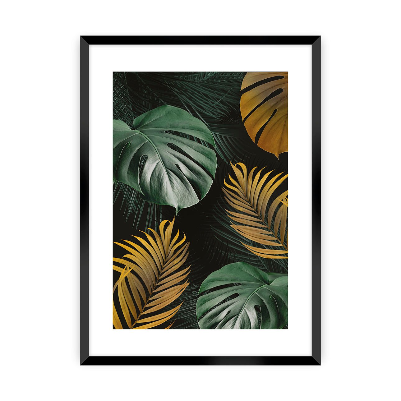 Dekoria Plakat Golden Leaves I, 40 x 50 cm, Ramka: Czarna
