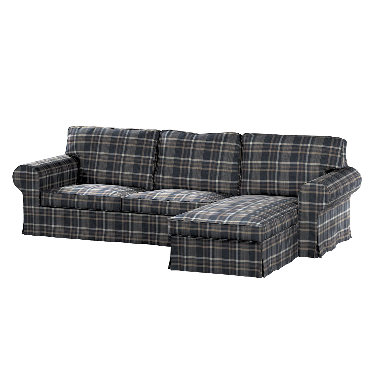 Blue and deals white plaid couch