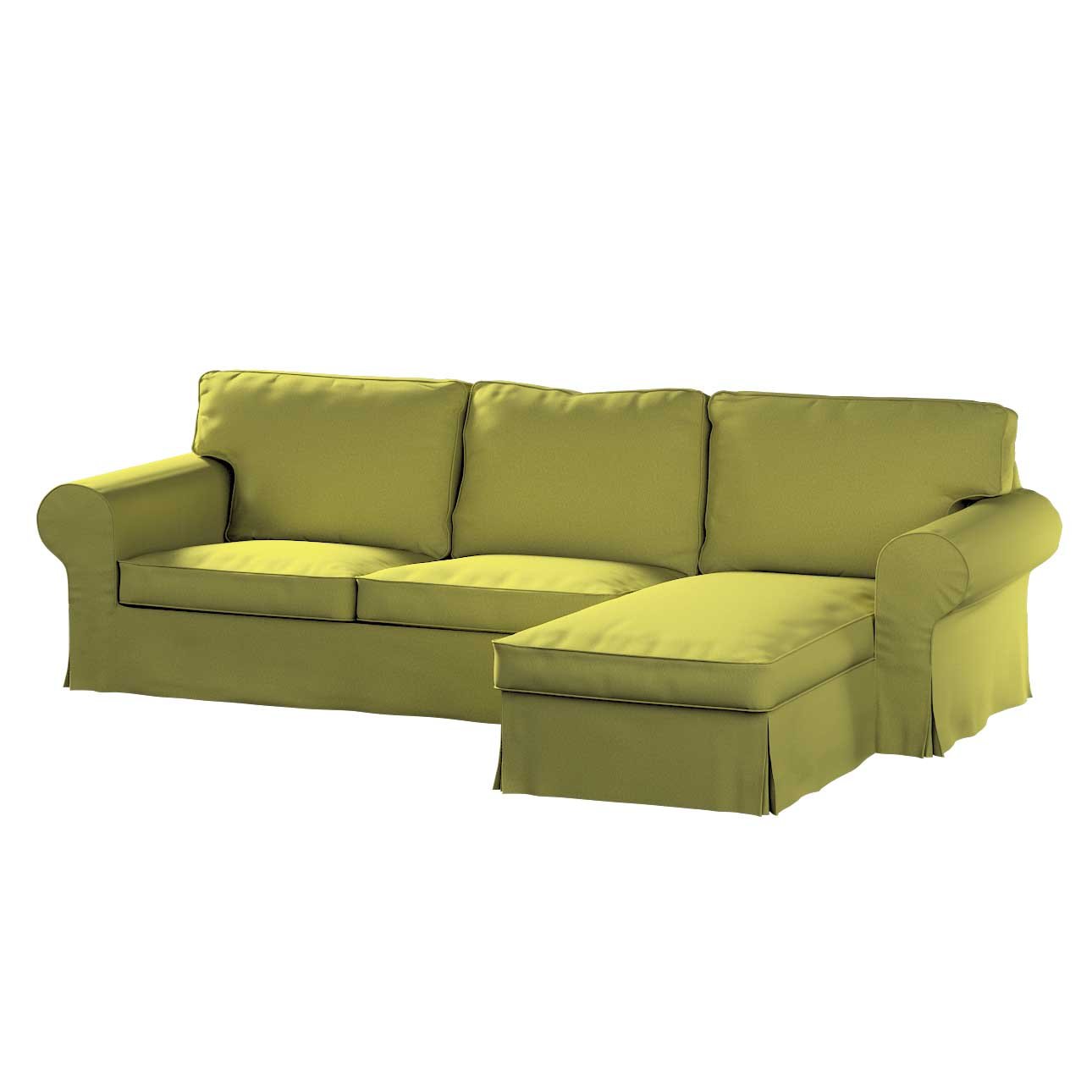 Dekoria Potah na pohovku IKEA Ektorp 2-místná s lenoškou, zelená, pohovka 2-míst. + šezlong, Living Velvet, 704-78