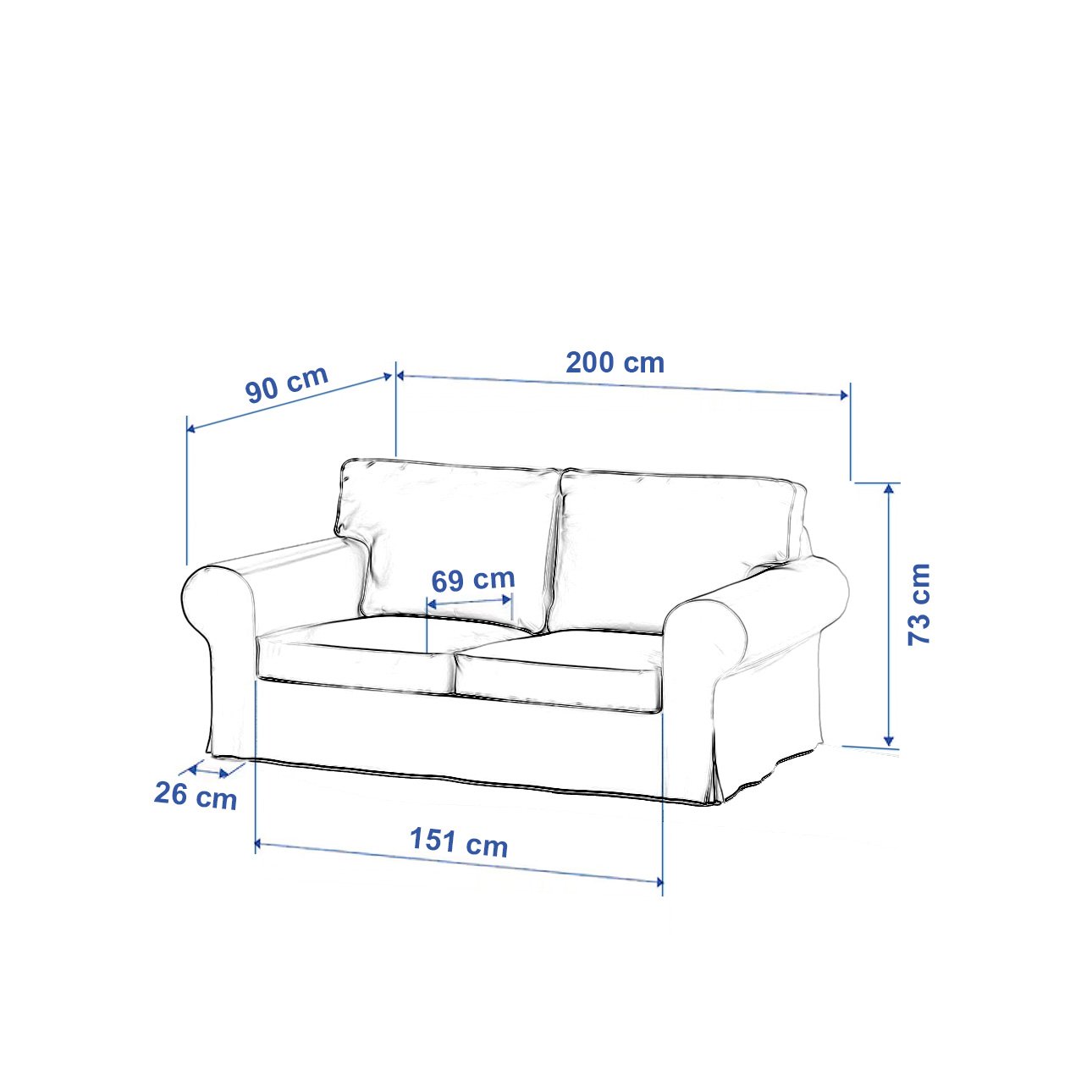 Ikea sofa deals size