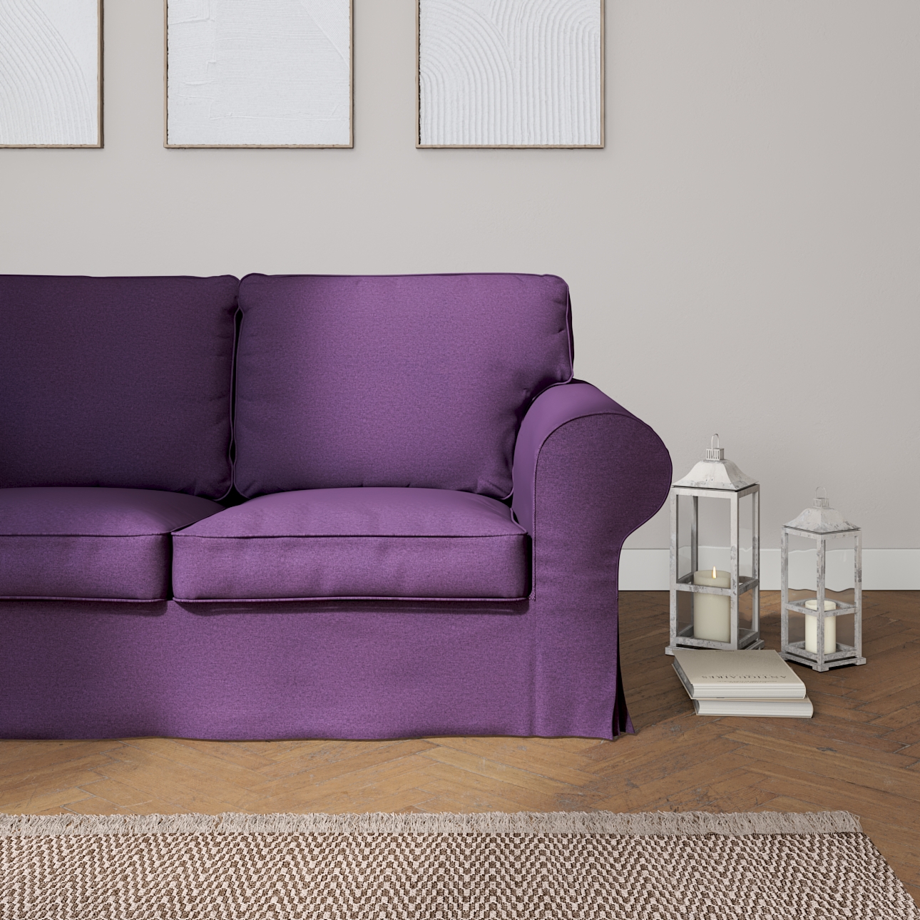 Ikea purple outlet sofa