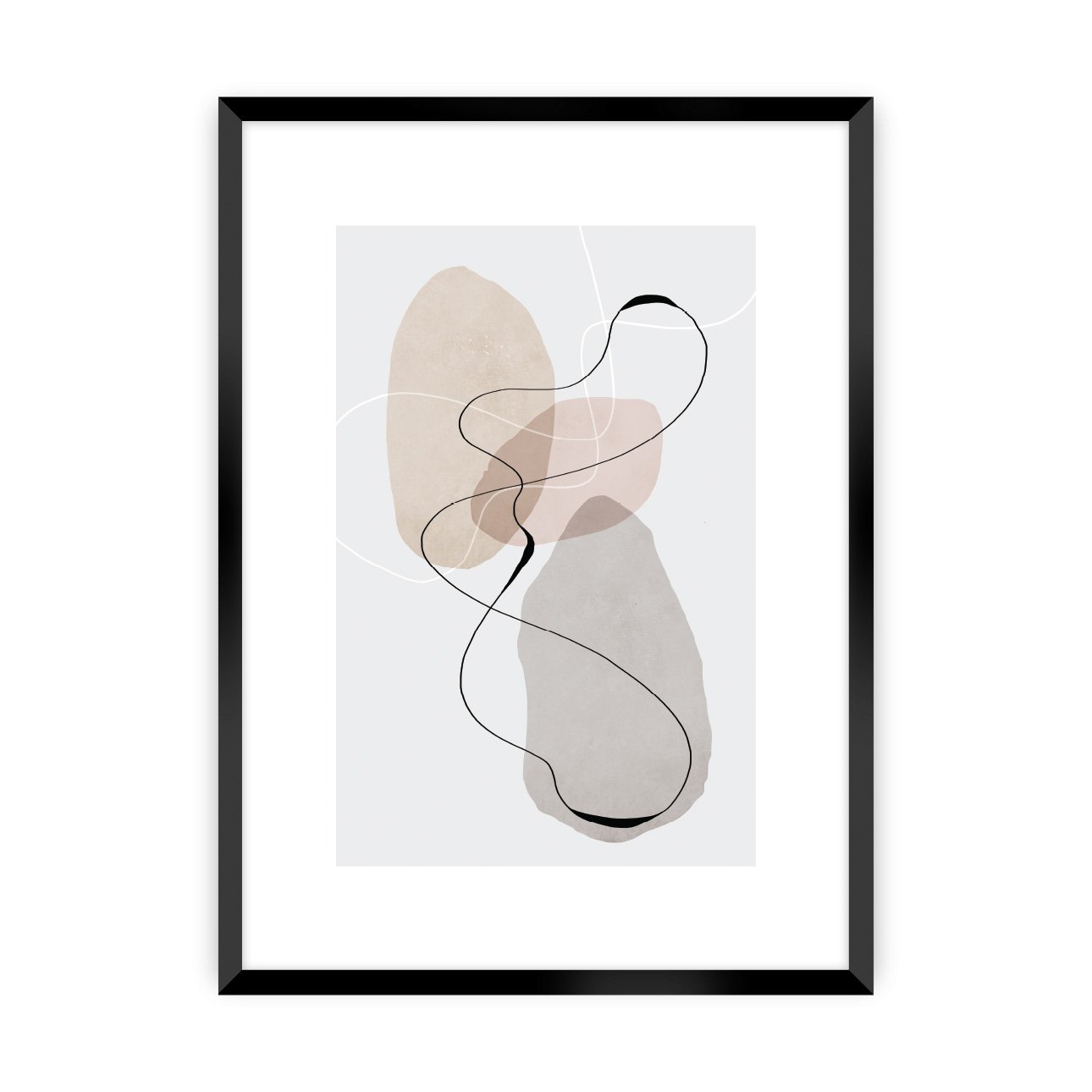 Dekoria Plakát Abstract Lines I, 21 x 30 cm, Ramka: Czarna