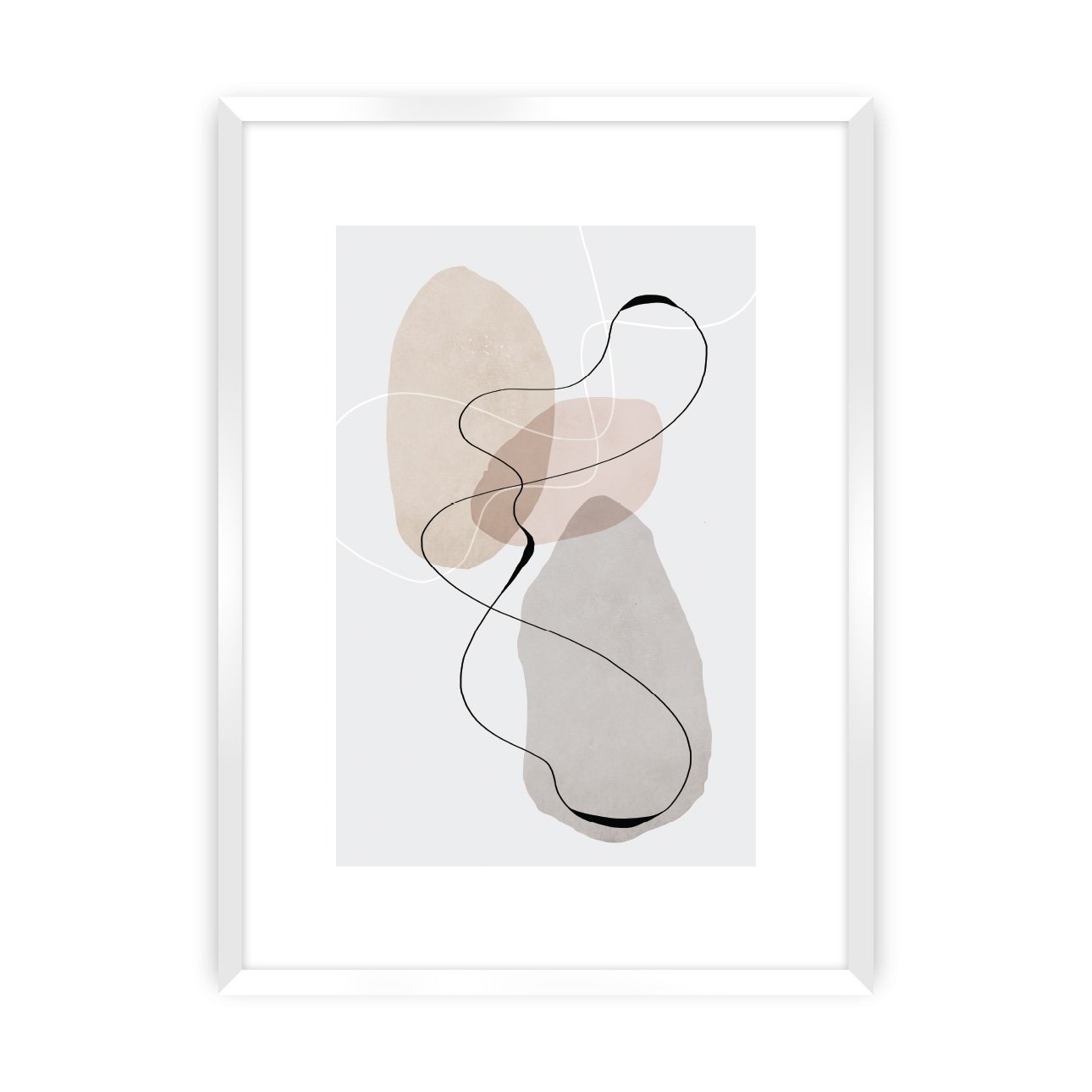 Dekoria Plakát Abstract Lines I, 40 x 50 cm, Ramka: Biała