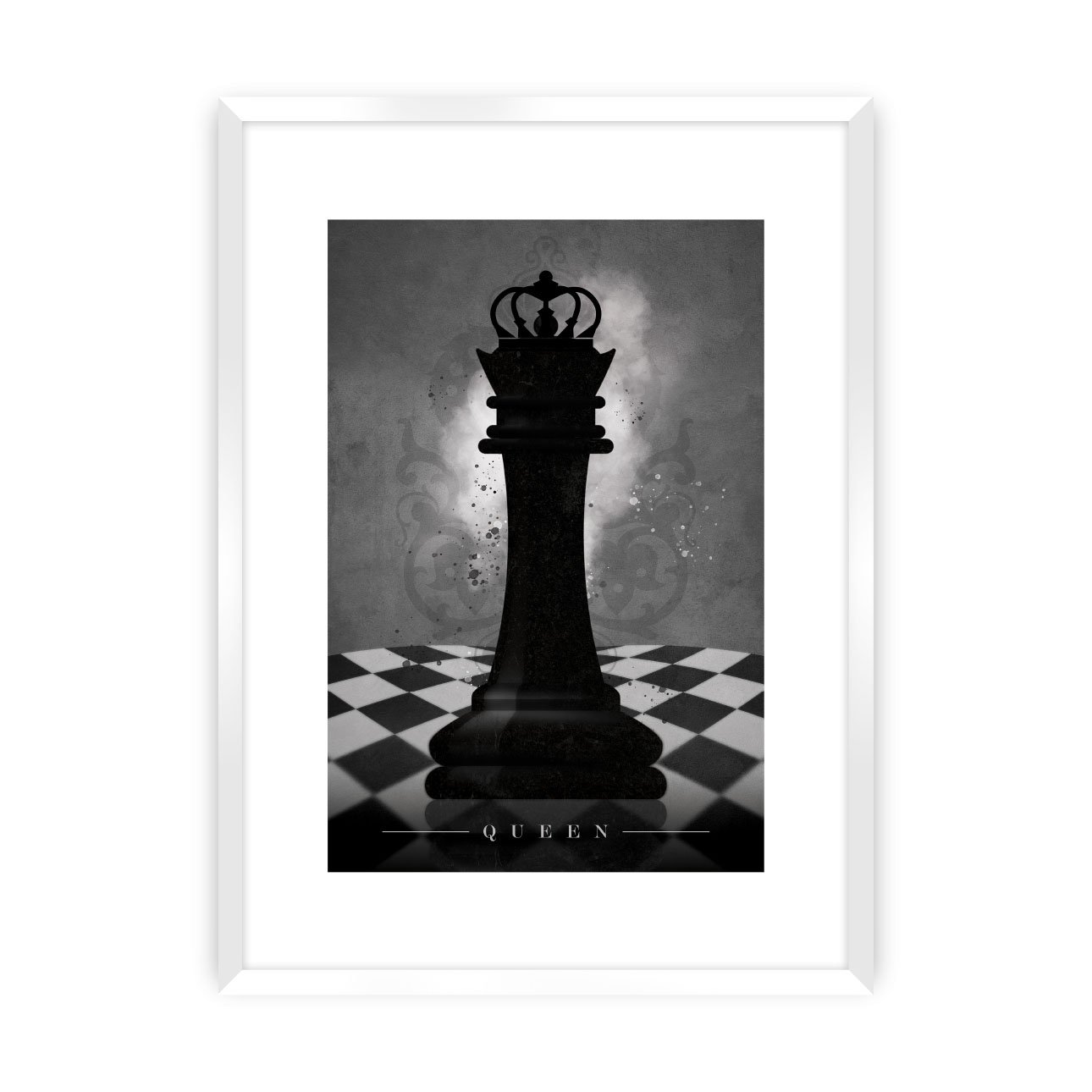 Dekoria Plakát Chess II, 70 x 100 cm, Ramka: Biała