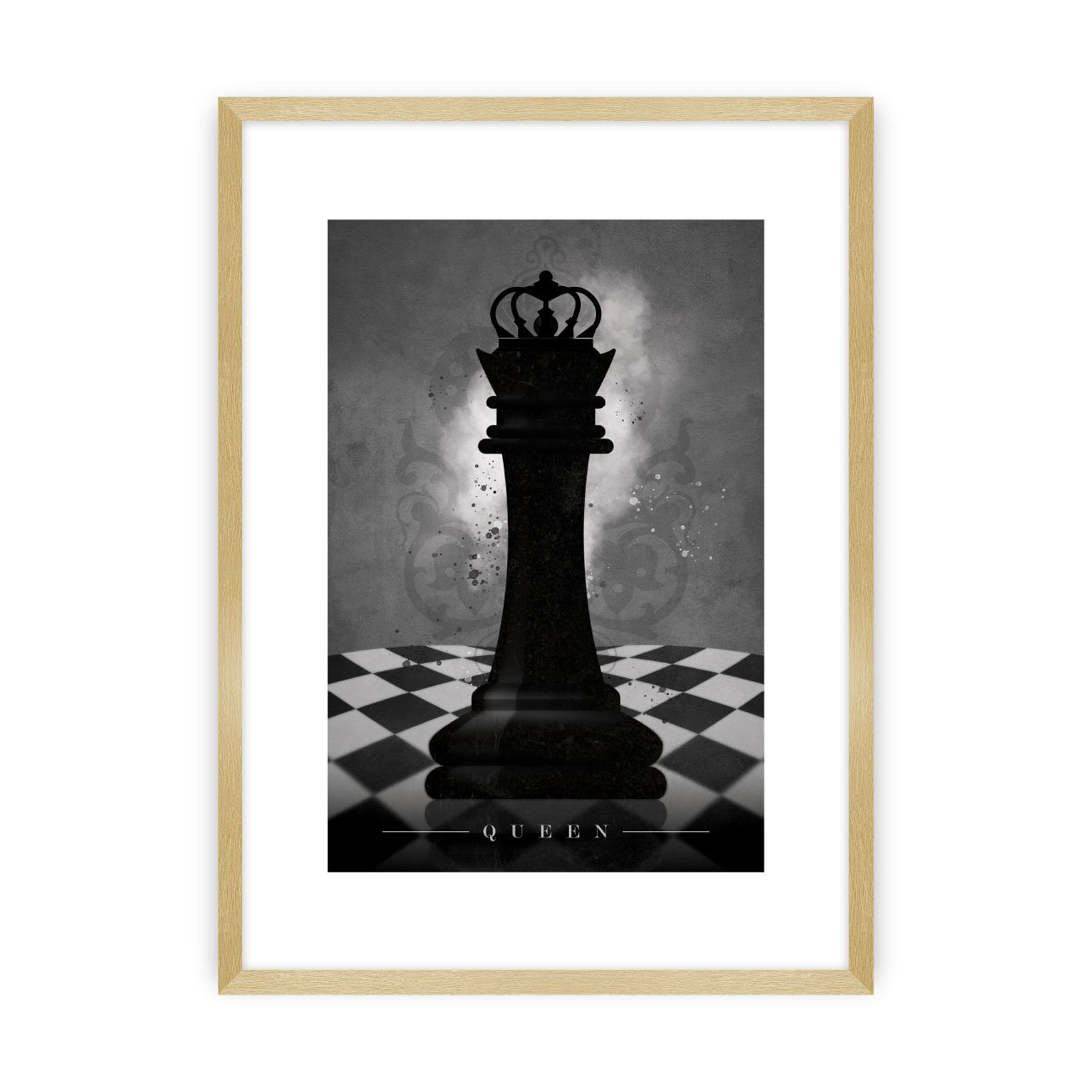 Dekoria Plakát Chess II, 40 x 50 cm, Ramka: Złota