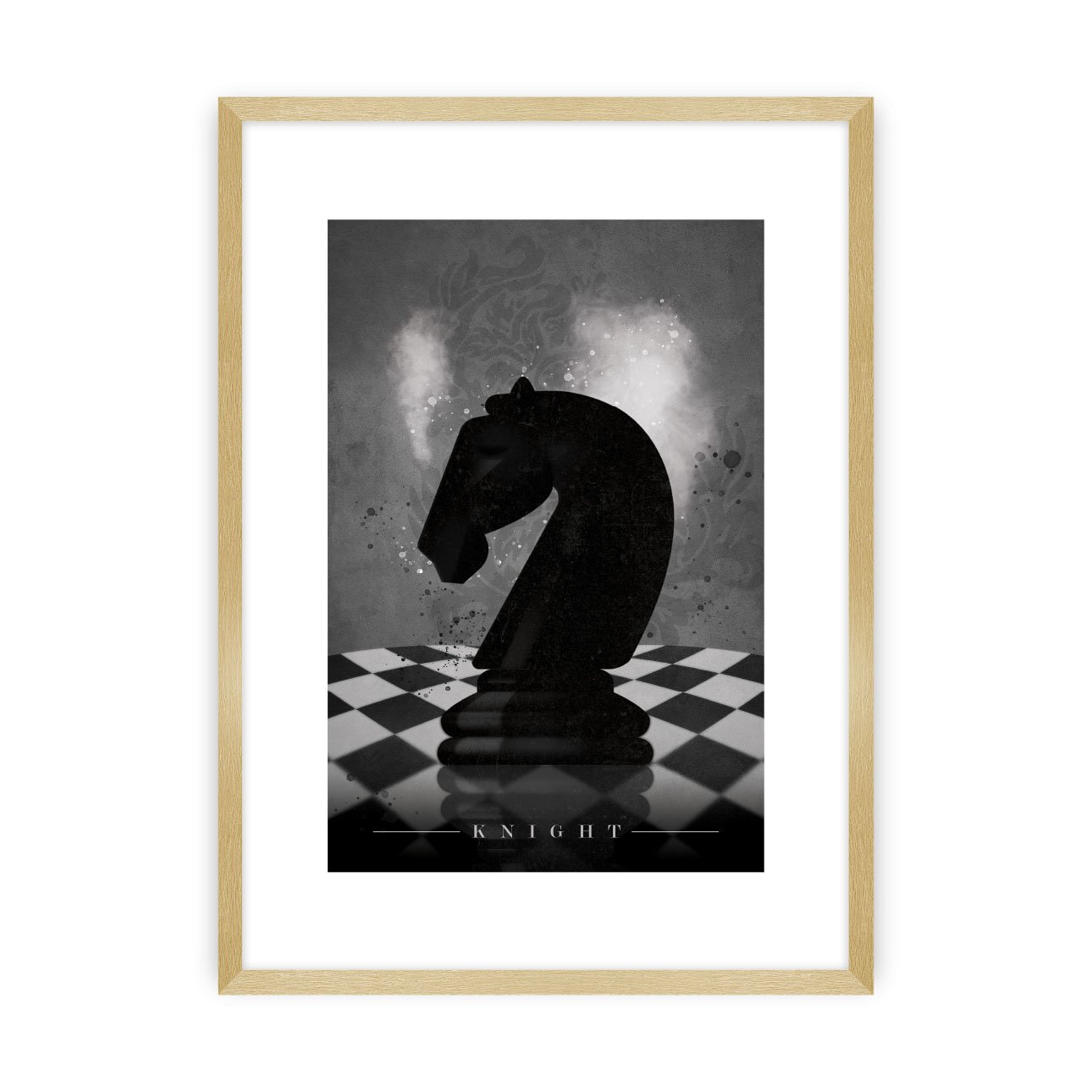 Dekoria Plakát Chess III, 30 x 40 cm, Ramka: Złota