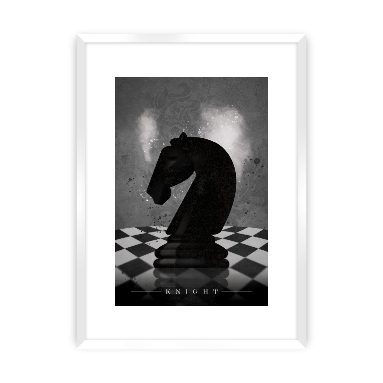 Dekoria Plakát Chess III, 30 x 40 cm, Ramka: Biała
