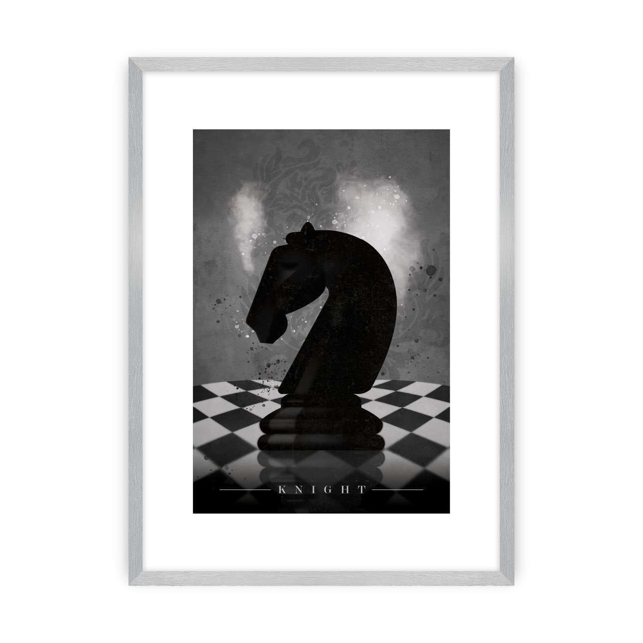 Dekoria Plakát Chess III, 70 x 100 cm, Ramka: Srebrna