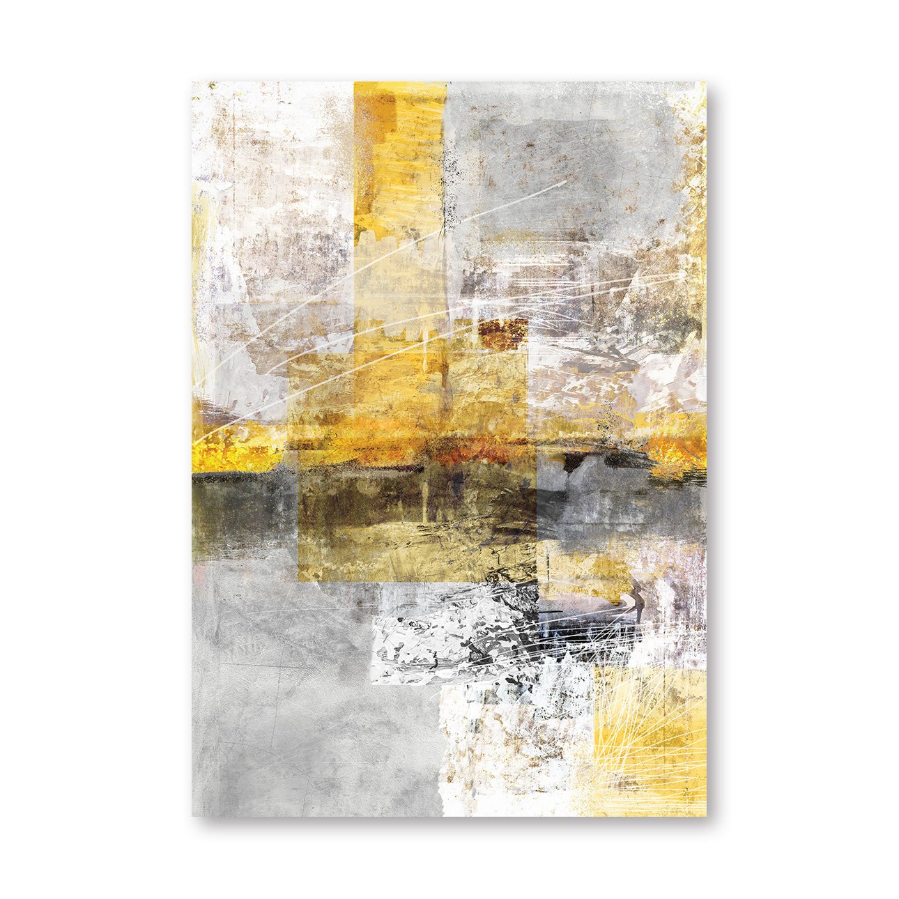Dekoria Malba na plátně Yellow Abstract, 70 x 100 cm