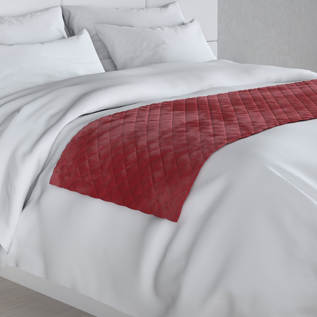 Dekoria Hotelový přehoz na postel- běhoun Velvet, sytá červená, 200 x 60 cm, Velvet, 704-15