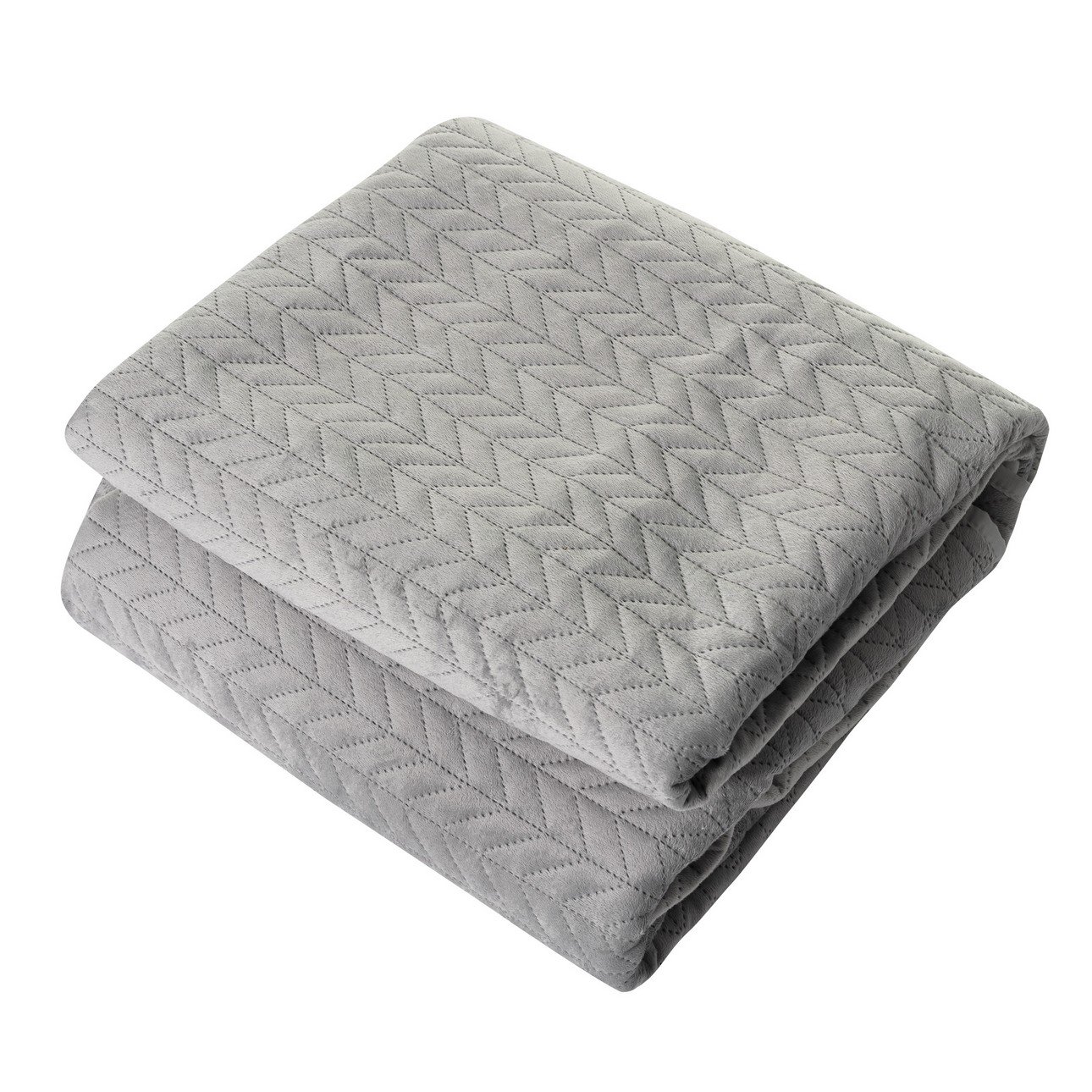 Douceur D'Intérieur Couvre-Lit Matelassé Romane Gris 220x240cm + 2 Taies 60x60cm - Microfibre