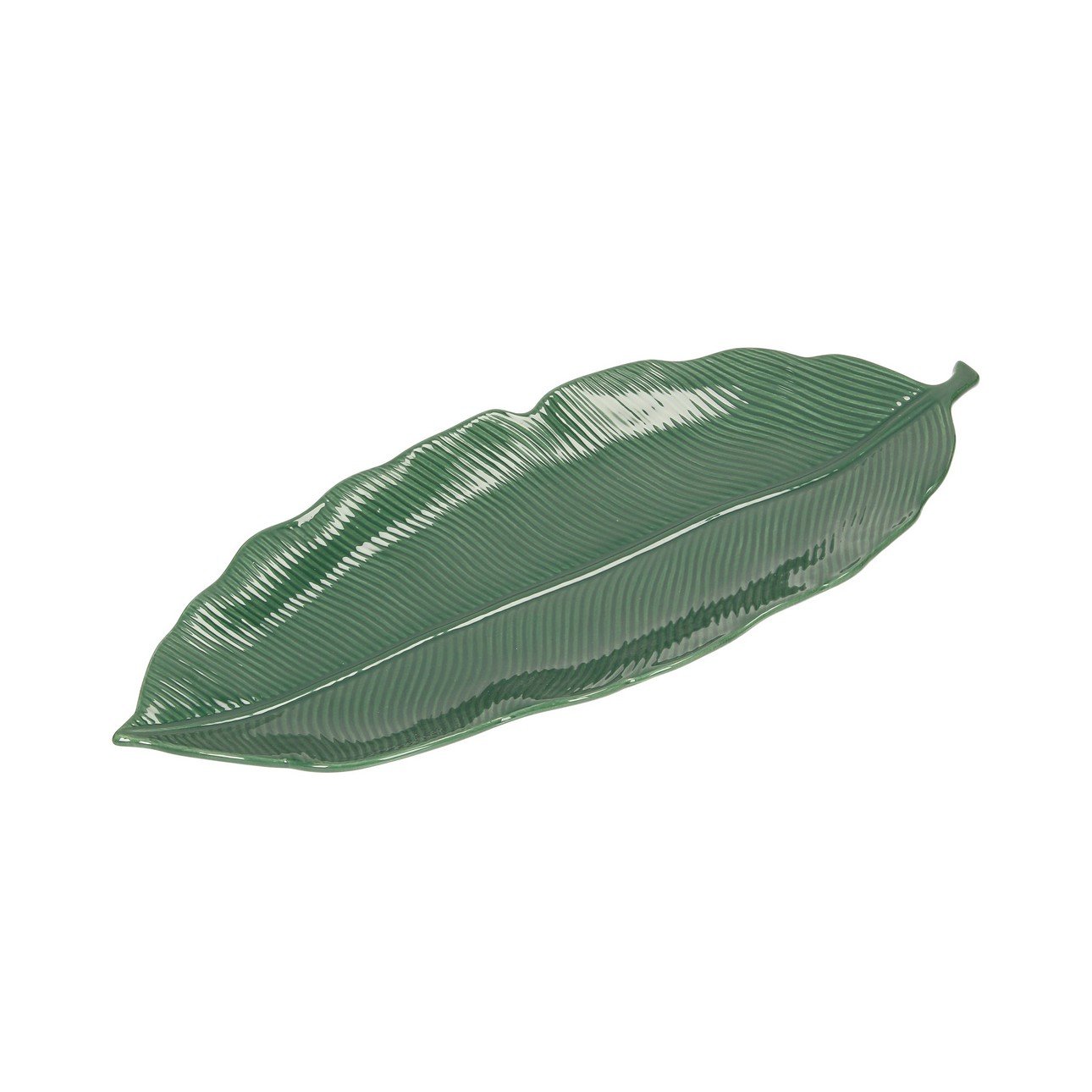 E-shop Dekoria Tanier Jungle Leaves 39cm green, 39 x 16 x 3 cm