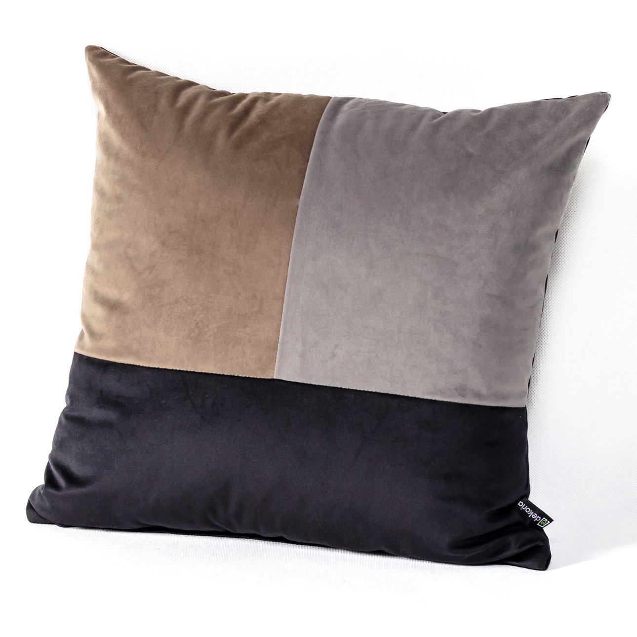 Patchwork square pillow beige grey black 42 x 42 cm Dekoria