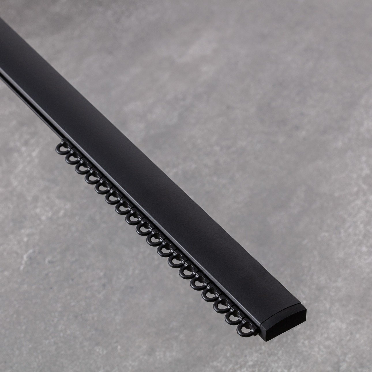 schwarz 150 Aluminium-Gardinenschiene Premium im 150 cm einläufig cm Set,