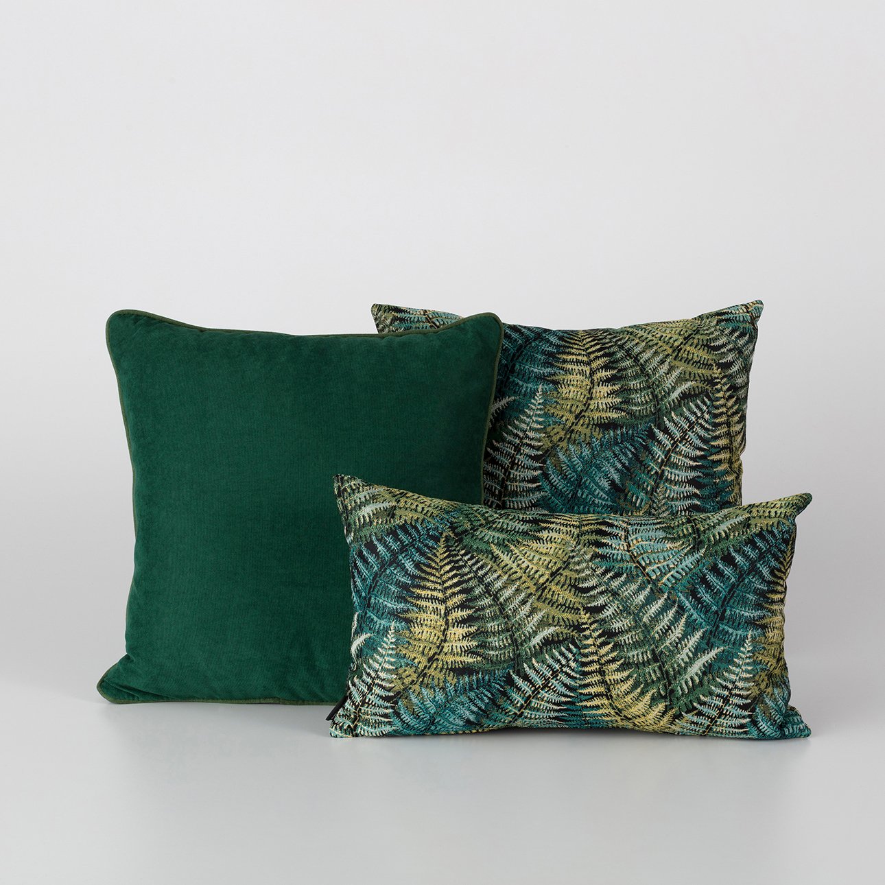 Cushions set of 3 Fern Flower green II