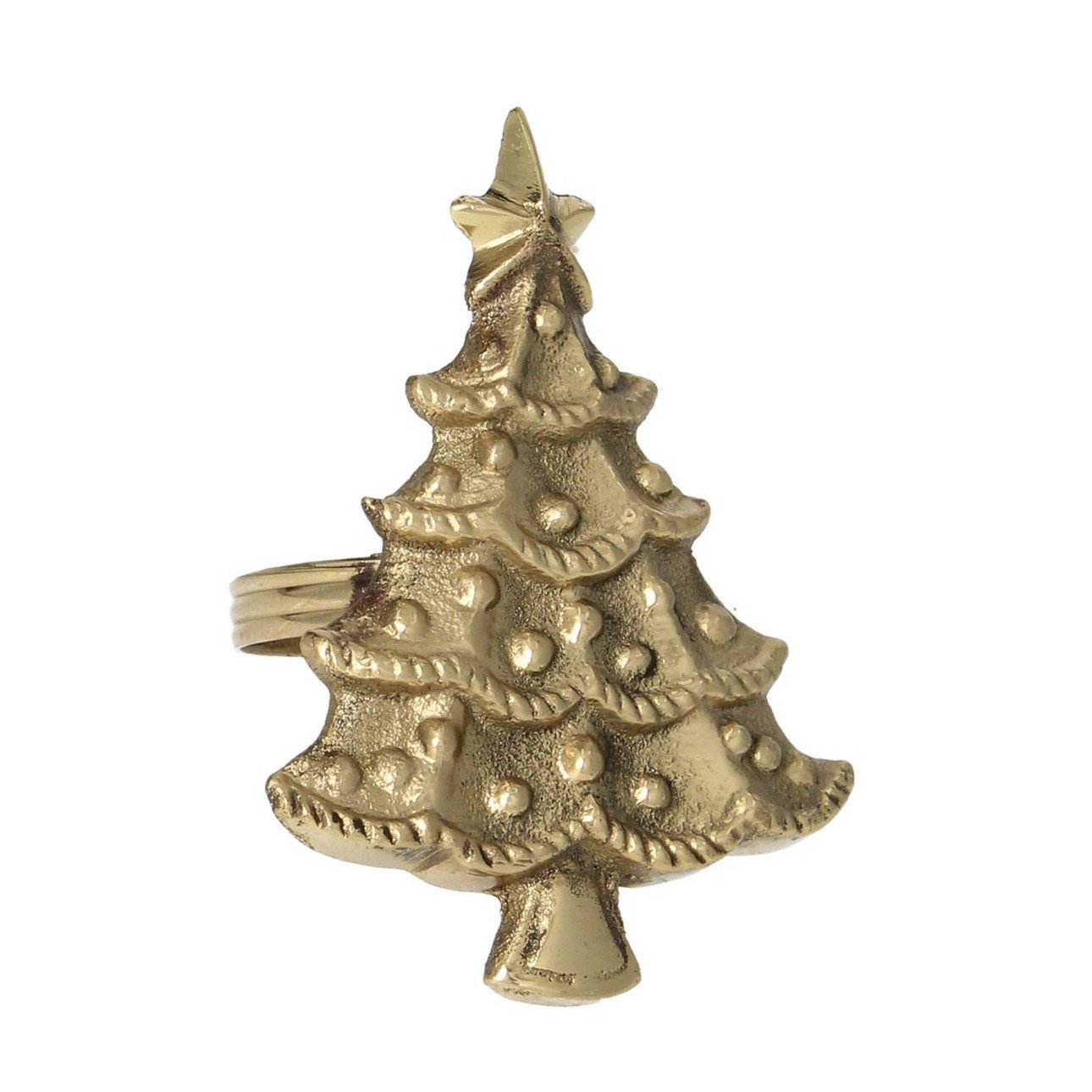 Dekoria Kroužek na ubrousky Christmas Tree gold, 6 x 5 x 8 cm