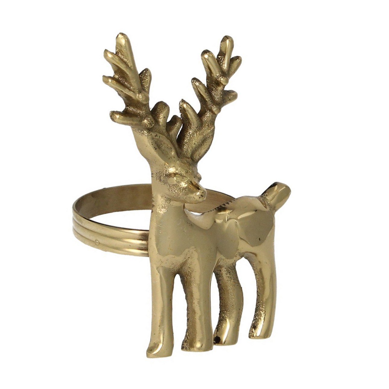 Dekoria Kroužek na ubrousky Reindeer gold, 4 x 5 x 8 cm