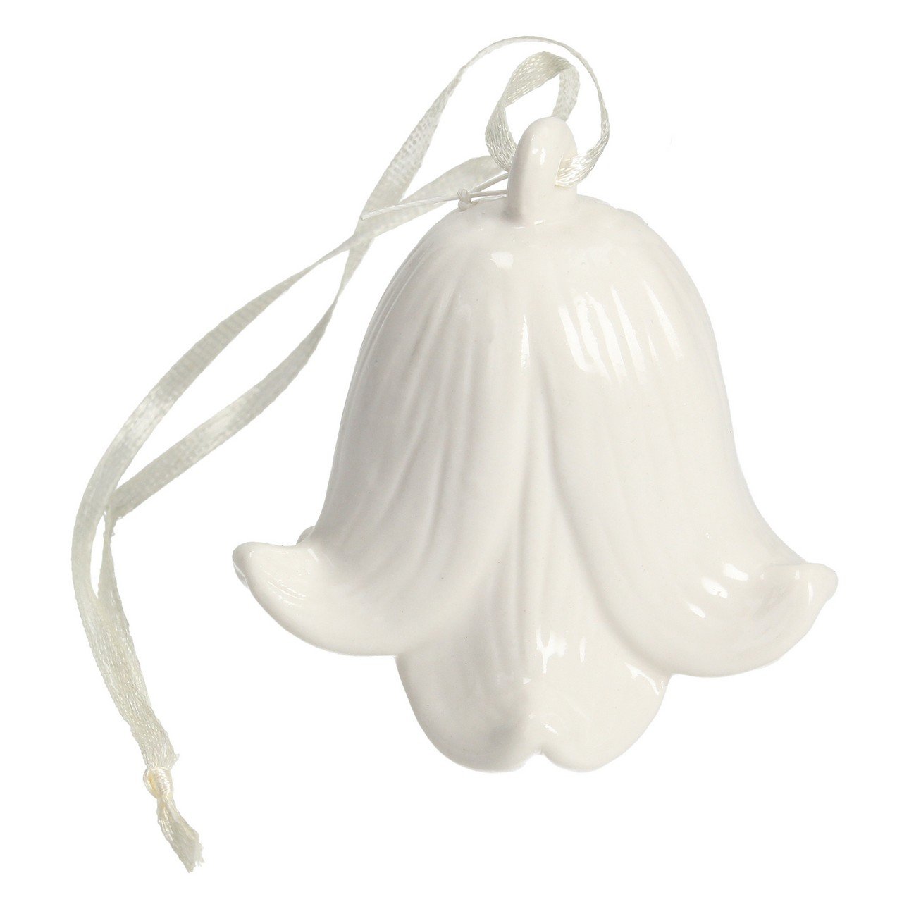 E-shop Dekoria Kvetinový zvon V dekorácia biela, 7 x 5 x 6 cm