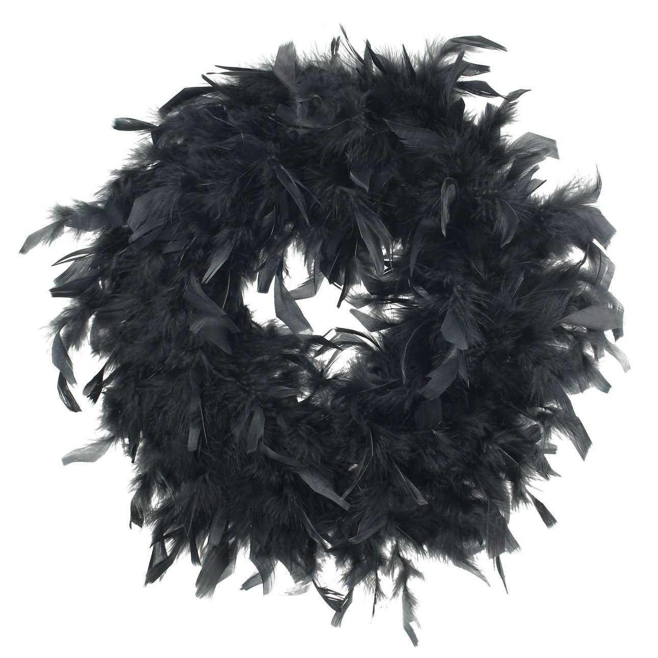 E-shop Dekoria Veniec Feathers ⌀40cm čierna, 40 x 5 cm