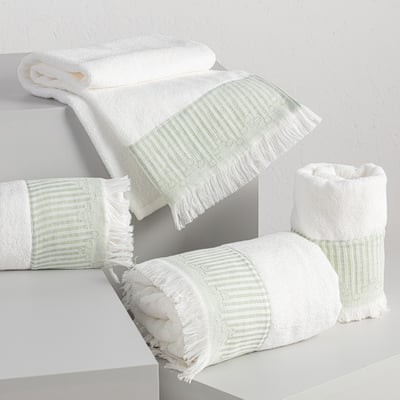 Zestaw ręczników Trevor 3szt. white green