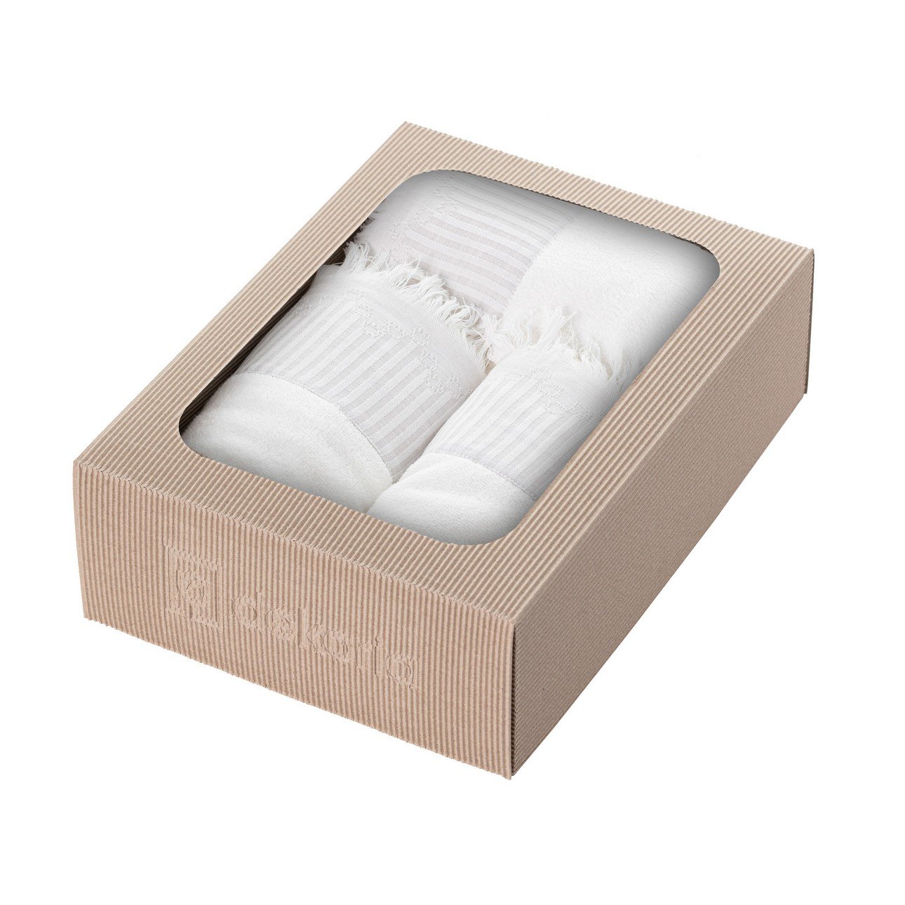 E-shop Dekoria Súprava uterákov Trevor 3ks biela sivá, 50 x 100 / 70 x 140 cm