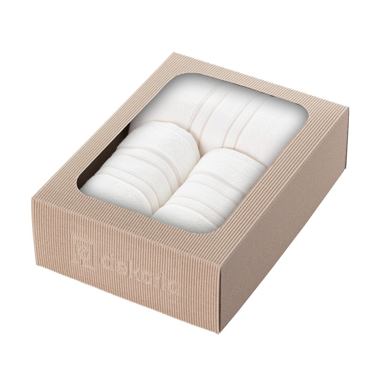 E-shop Dekoria Súprava uterákov Gunnar 3ks krémovo biela béžová, 50 x 90 / 70 x 140 cm