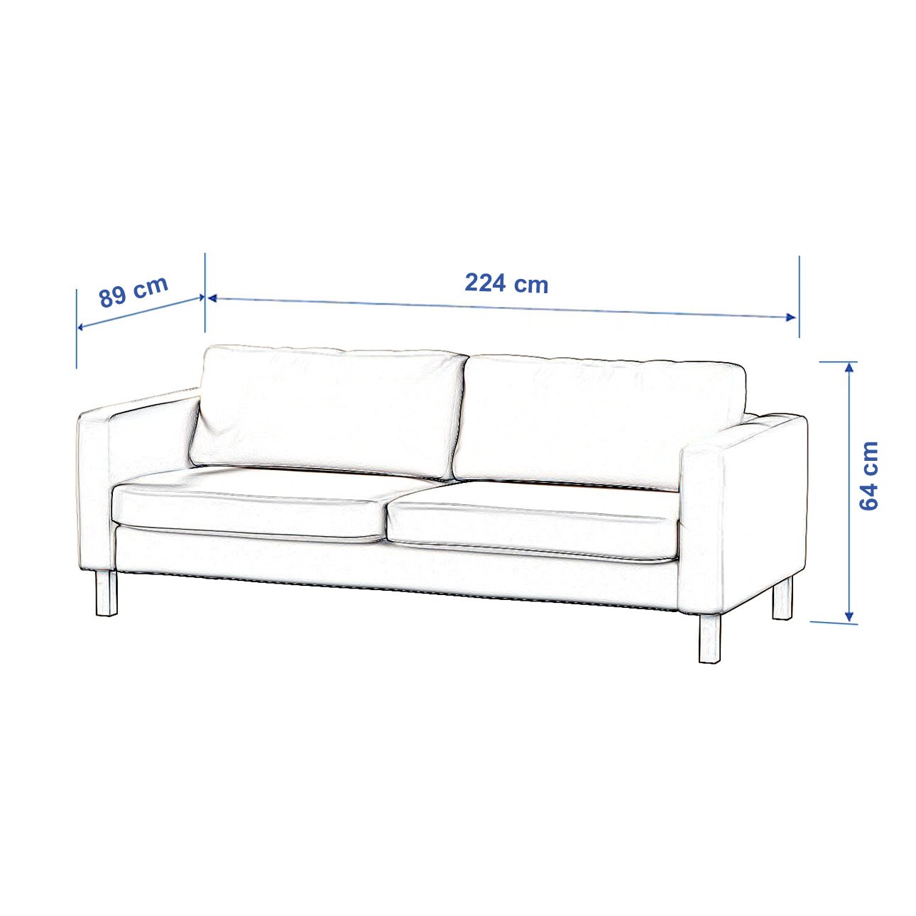 Karlstad sofa bed cover, dusty mint green, 70418, 224 x 89 x 64 cm