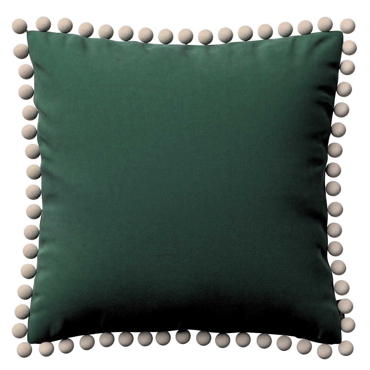 Dekoria Viera s brmbolcami, Mørkegrøn, 45 x 45 cm, Velvet, 704-25
