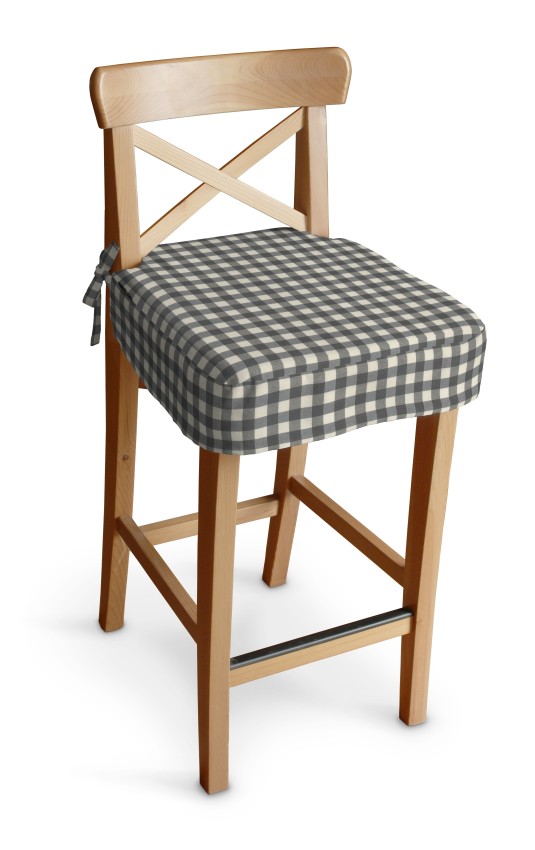 Dekoria Sedák na židli IKEA Ingolf - barová, šedo - bílá střední kostka, barová židle Ingolf, Quadro, 136-11