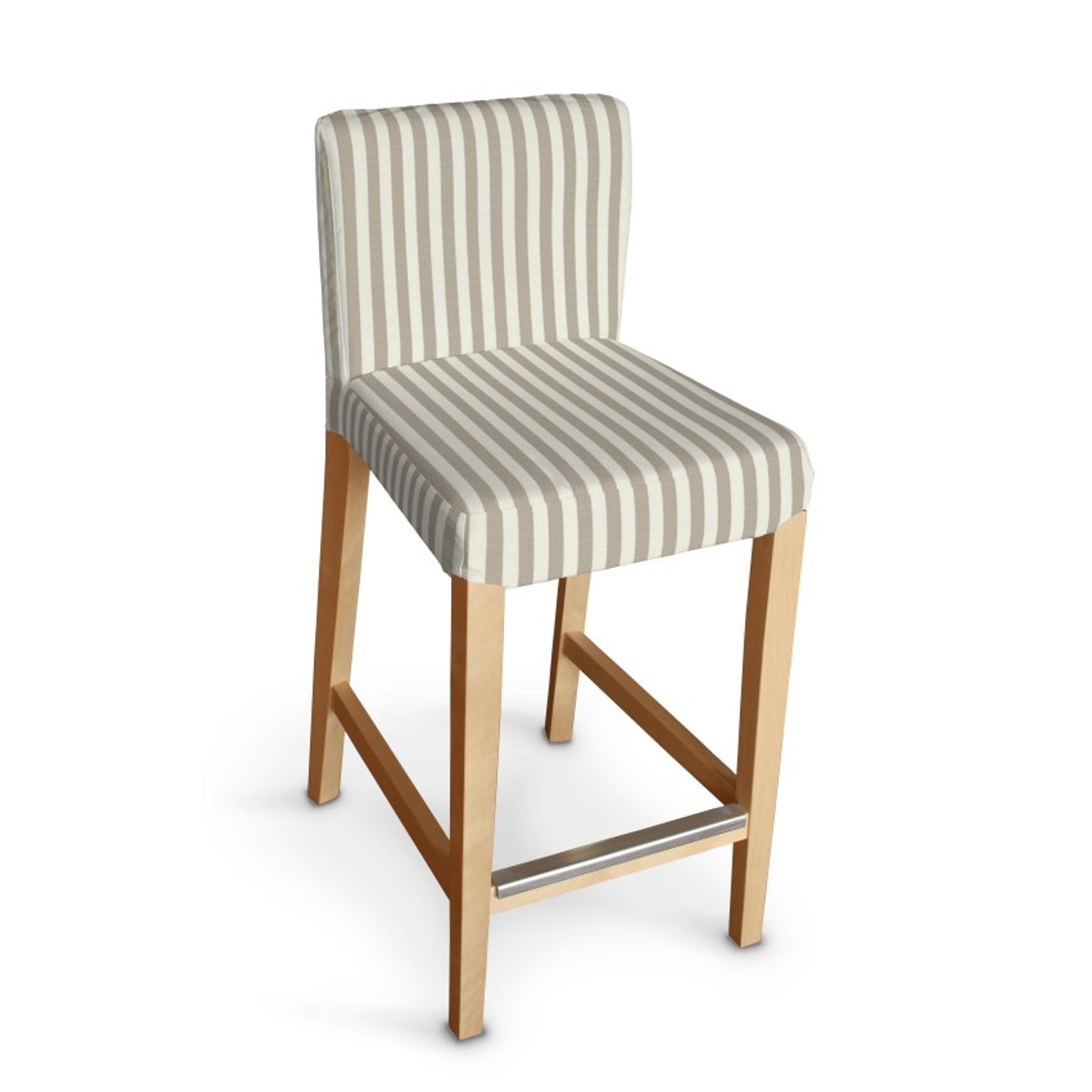 Henriksdal bar stool cover beige and white stripes 1.5cm 136