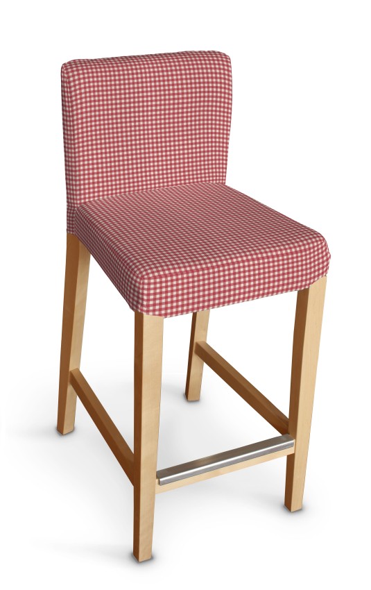 Dekoria Návlek na barovú stoličku Henriksdal, krátky, červeno-biele malé káro, návlek na barovú stoličku Hendriksdal, Quadro, 136-15