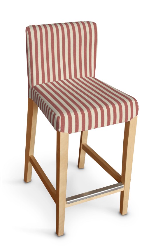 Dekoria Návlek na barovú stoličku Henriksdal, krátky, červeno-biele prúžky, návlek na barovú stoličku Hendriksdal, Quadro, 136-17