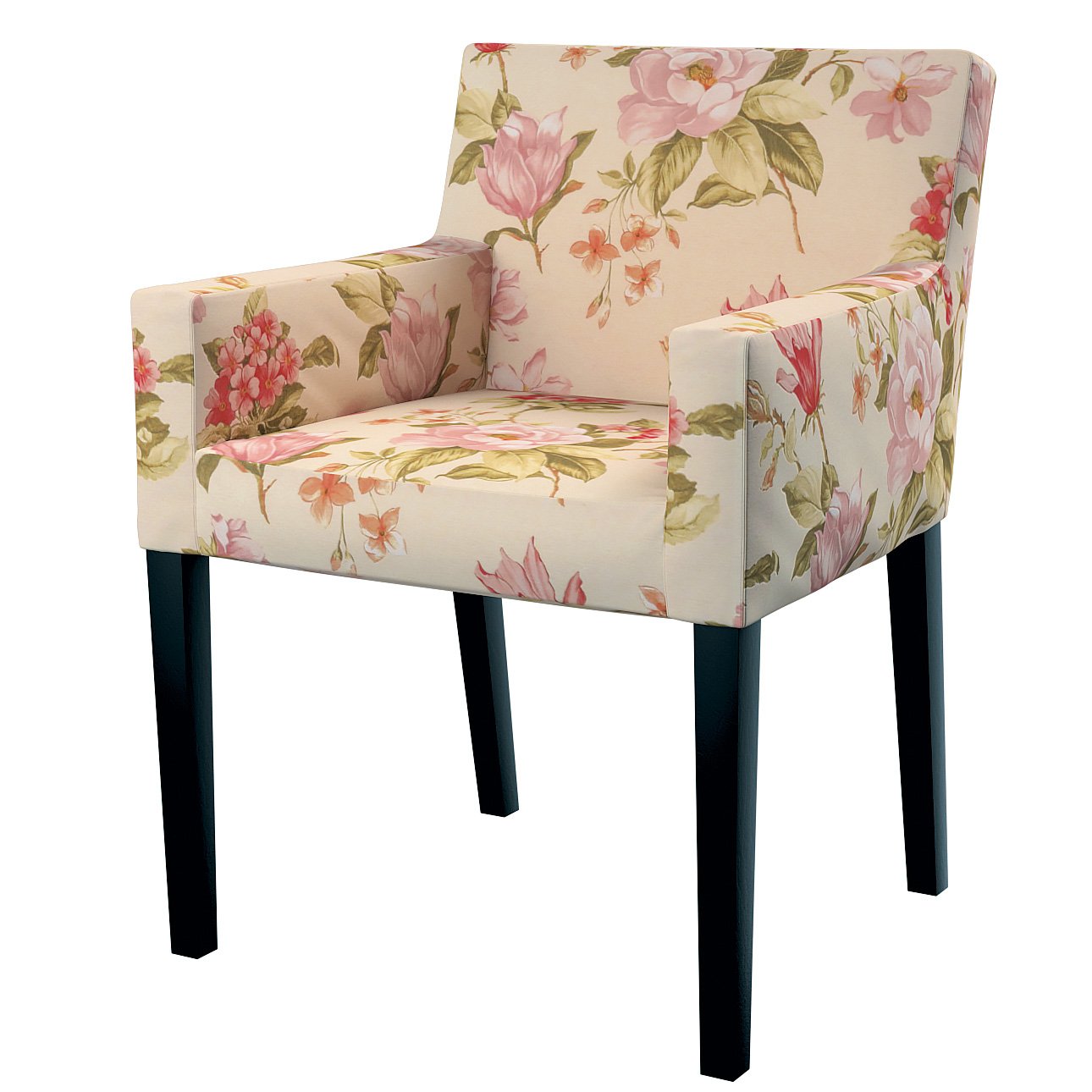 Nils chair cover cream flowers 143 87 60 53 5x40 5x43 cm