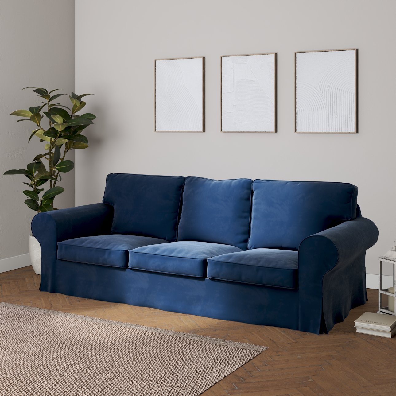 Blue velvet deals ikea couch