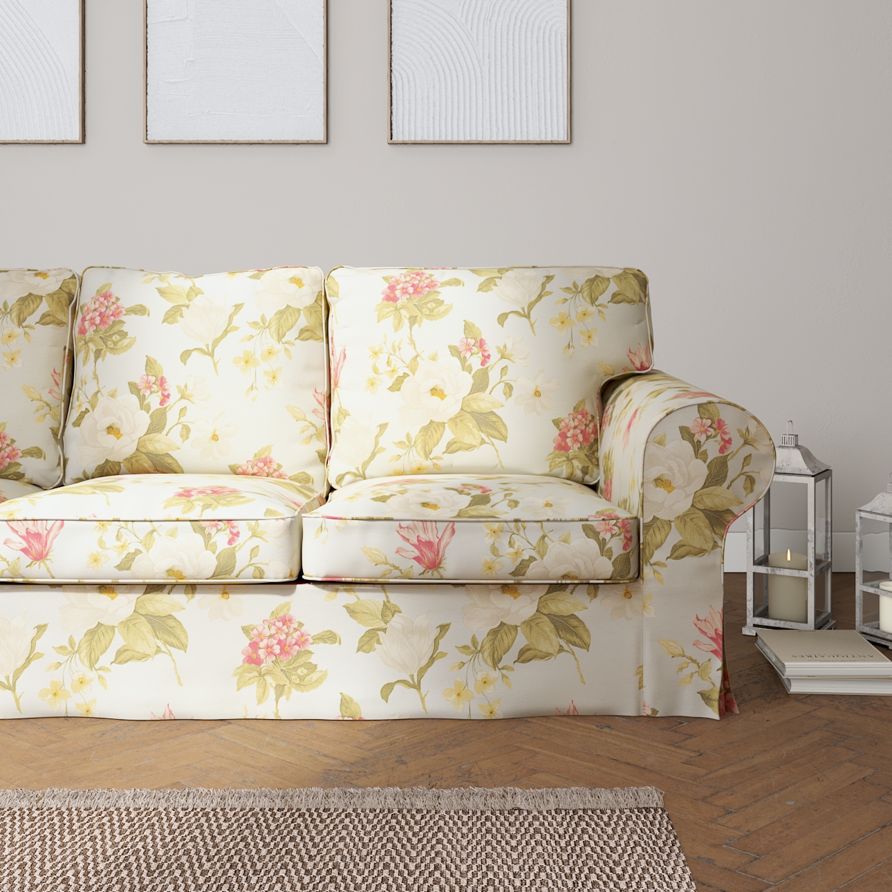 Ikea floral deals sofa