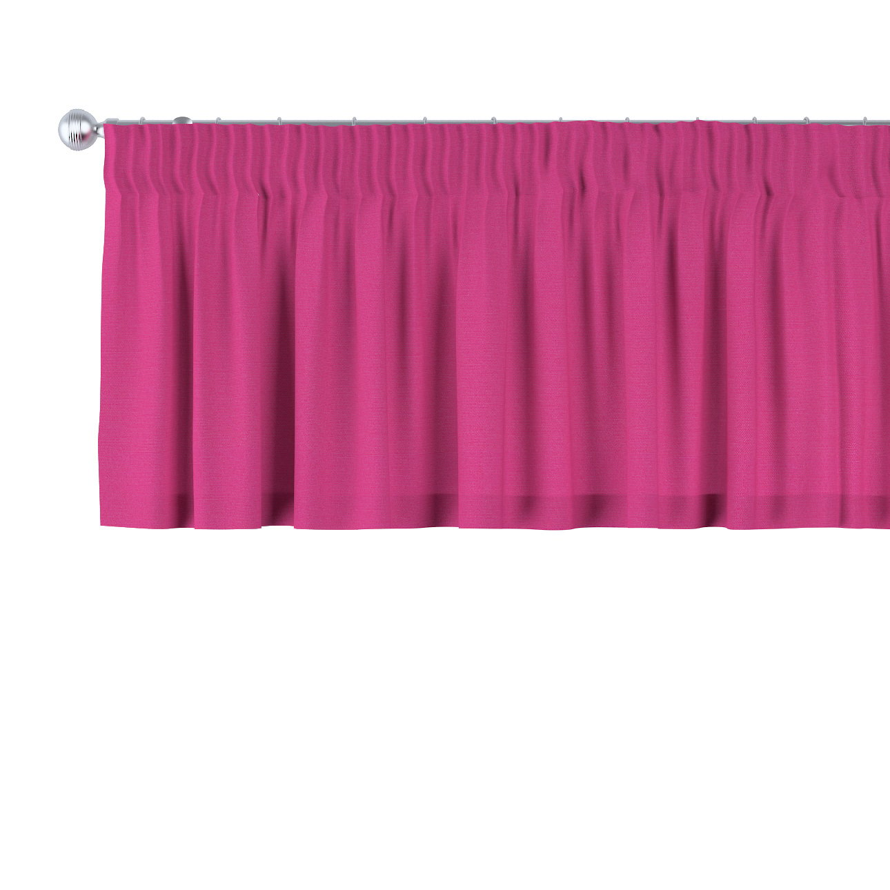 Dekoria Krátky záves na riasiacej páske, ružová, 130 x 40 cm, Loneta, 133-60