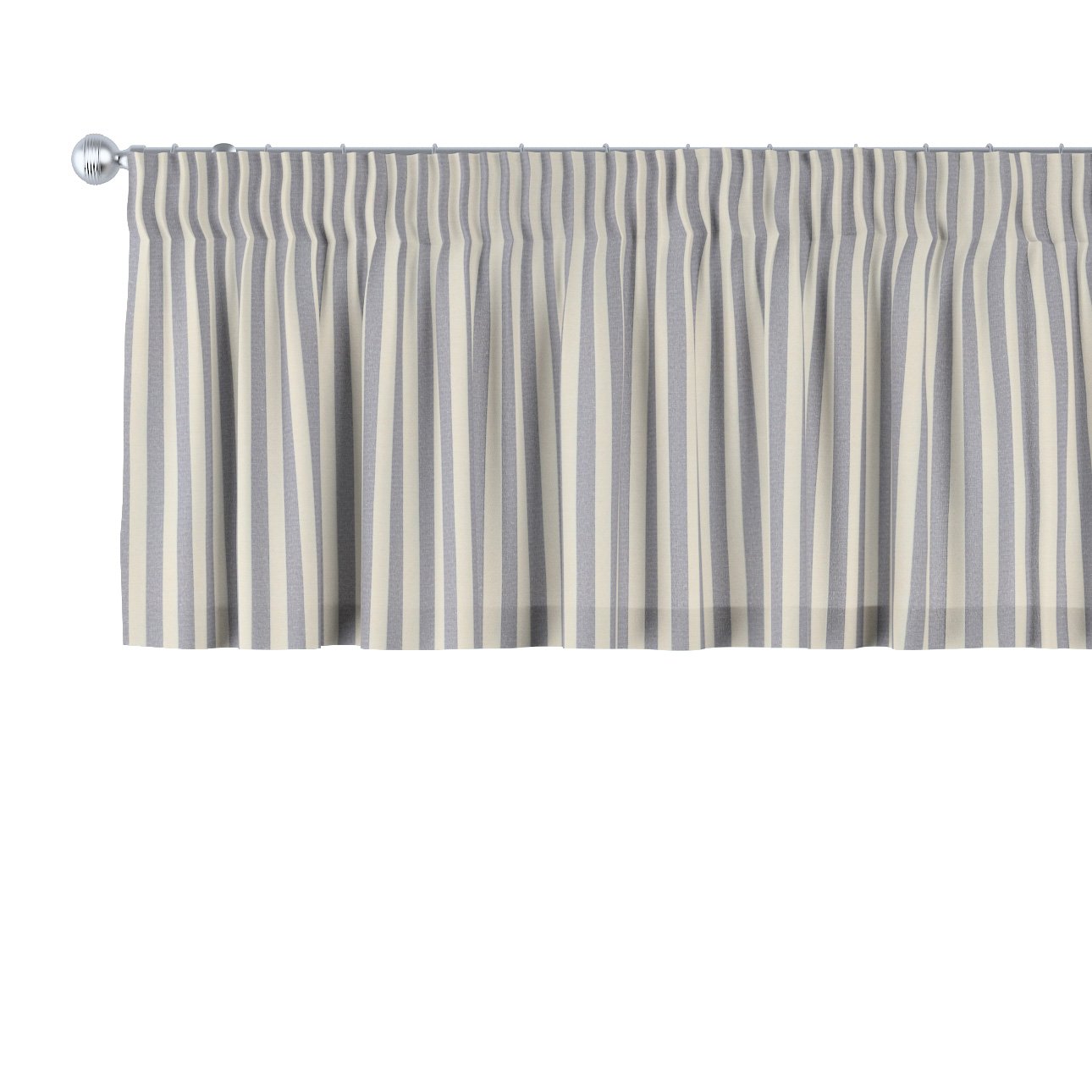 Dekoria Krátky záves na riasiacej páske, granátovo-biele prúžky, 260 x 40 cm, Quadro, 136-02