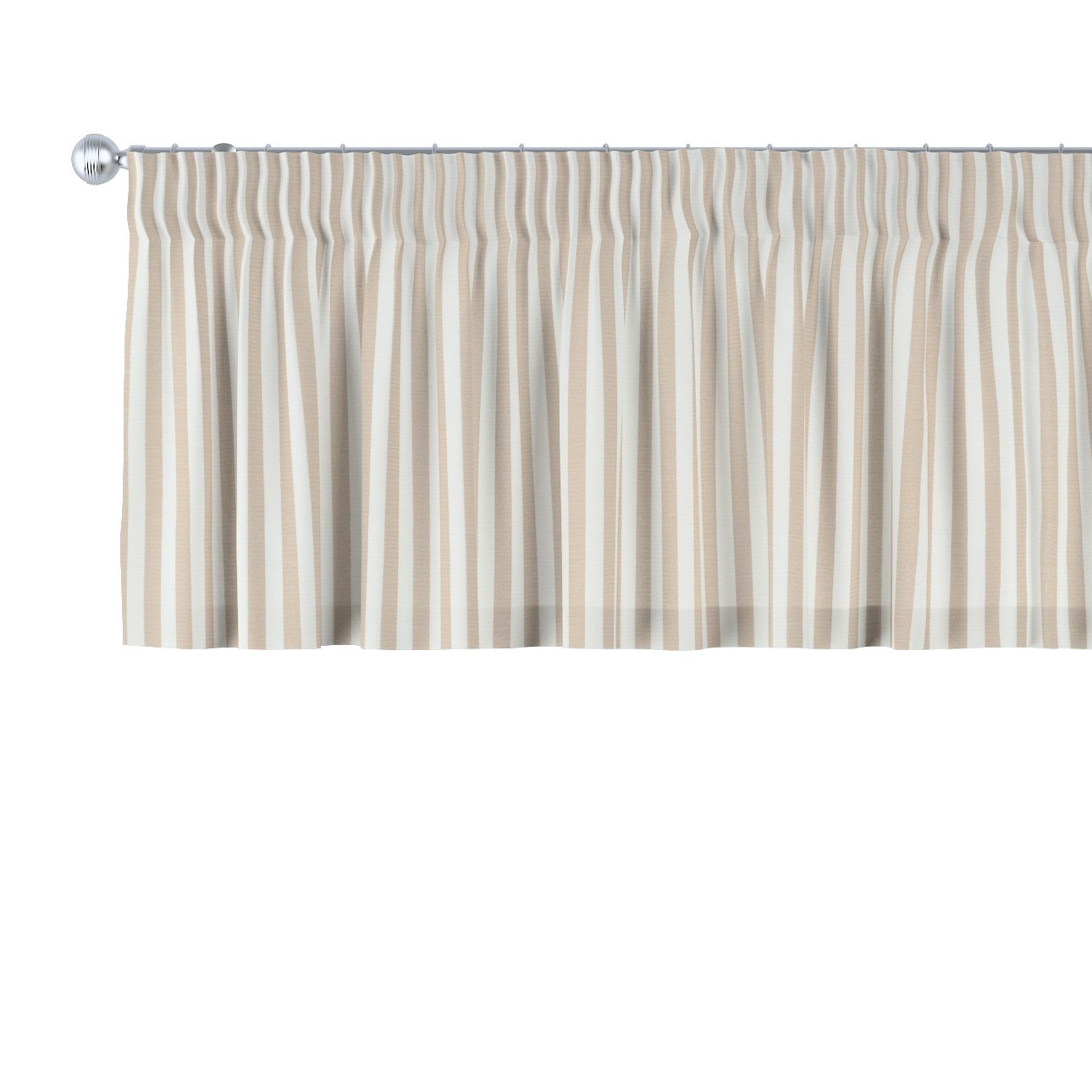 Dekoria Krátky záves na riasiacej páske, béžovo-biele prúžky, 390 x 40 cm, Quadro, 136-07