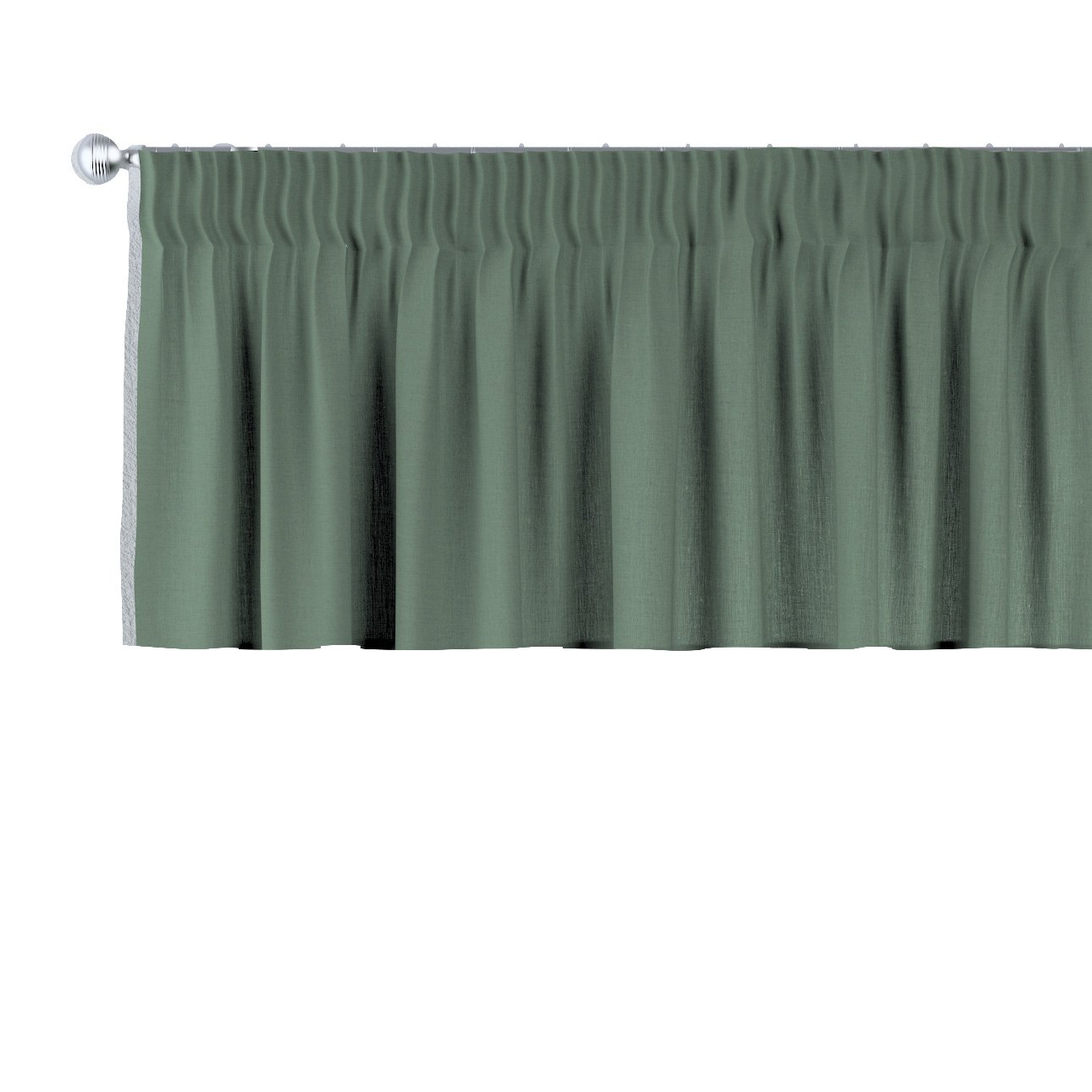 Dekoria Krátky záves na riasiacej páske, matná zelená, 260 x 40 cm, Linen, 159-08