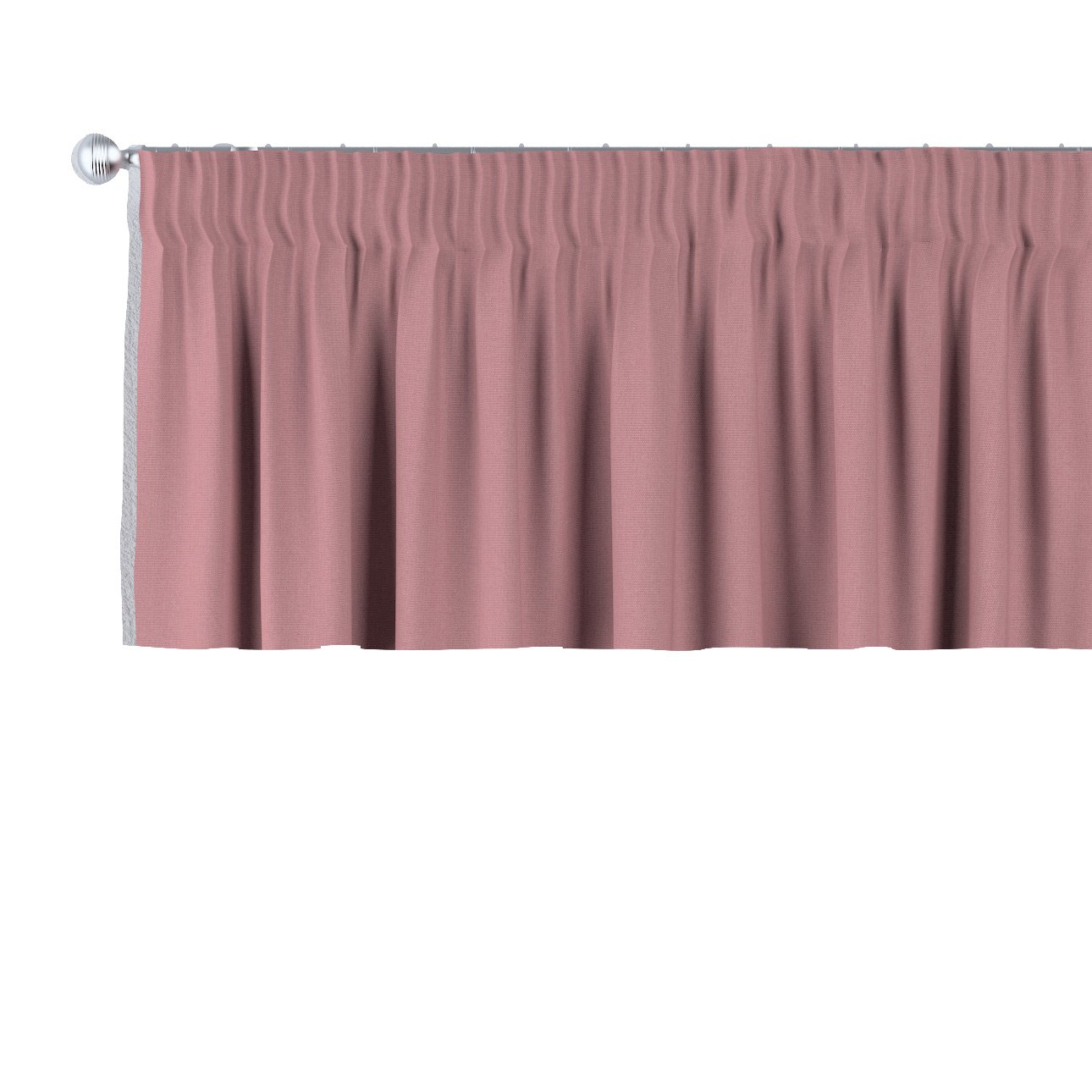 Dekoria Krátky záves na riasiacej páske, matná ružová, 130 x 40 cm, Cotton Panama, 702-43
