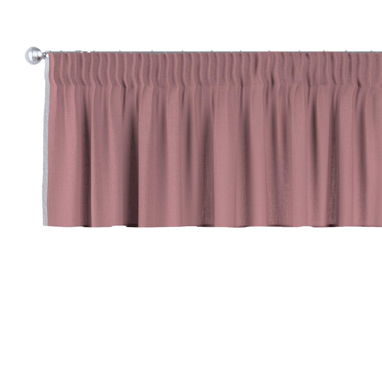 Dekoria Krátky záves na riasiacej páske, ružová matná, 130 x 40 cm, Linen, 159-12