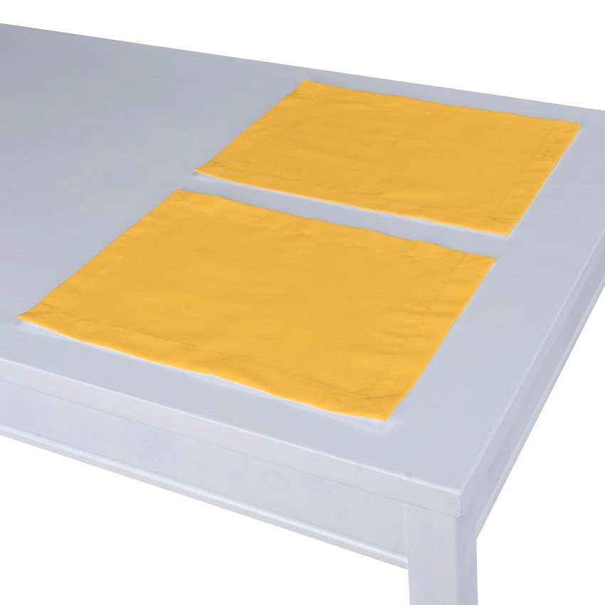 Dekoria Prostírání 2 kusy podle látek, slunečně žlutá, 30 x 40 cm, Loneta, 133-40