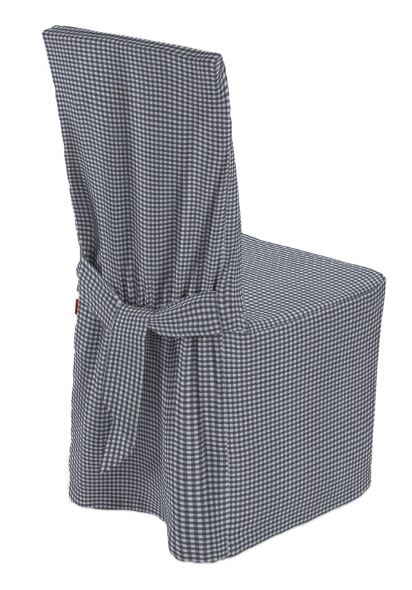Dekoria Návlek na židli, tmavě modrá - bílá jemná kostka, 45 x 94 cm, Quadro, 136-00