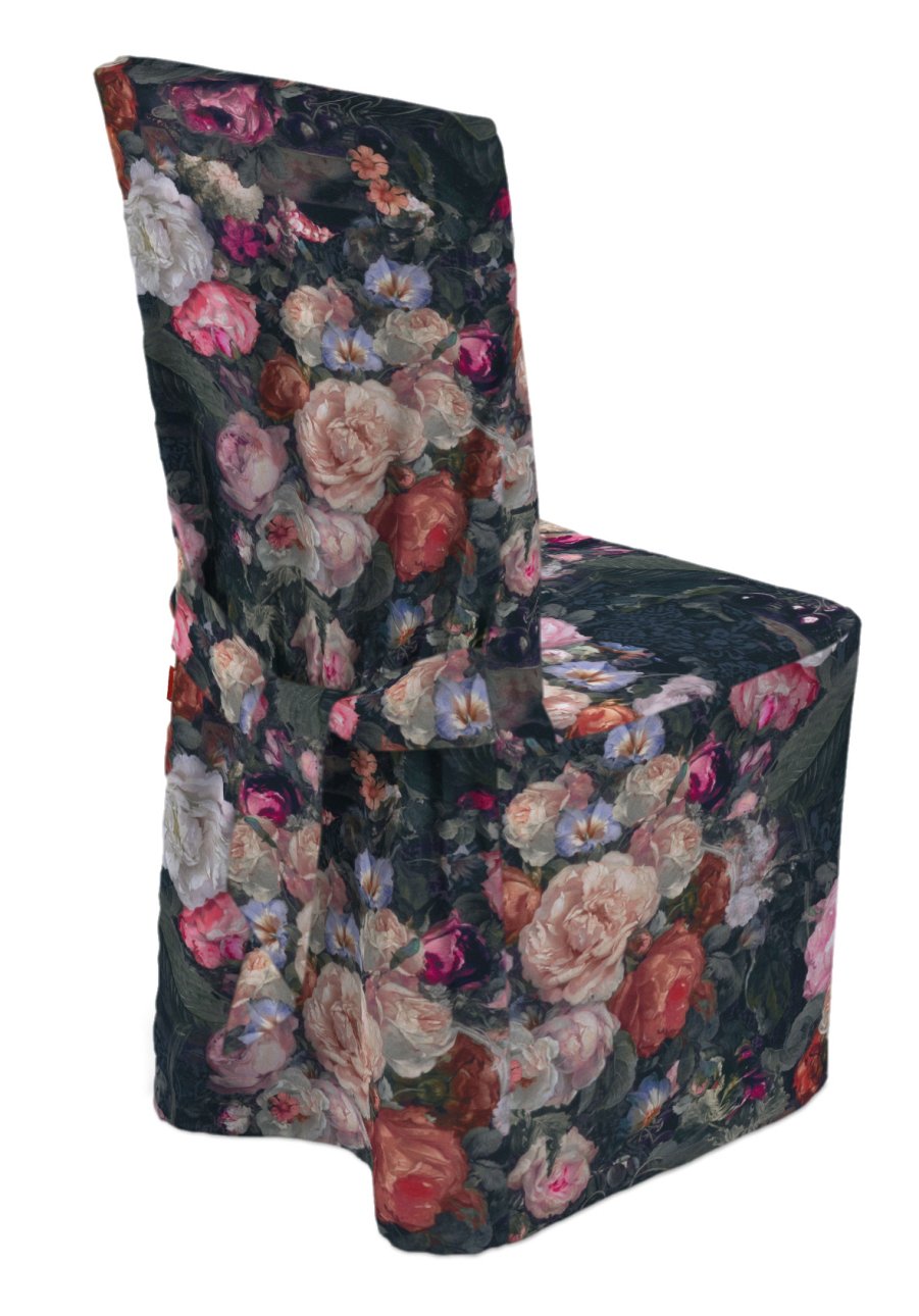 Dekoria Návlek na židli, barevné květy na tmavém podkladu, 45 x 94 cm, Gardenia, 161-02