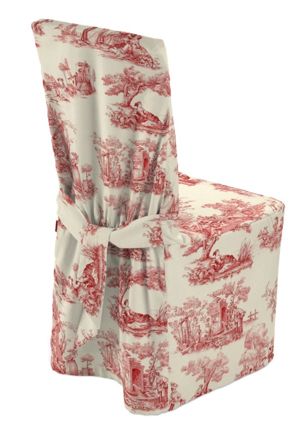 Dekoria Návlek na stoličku, bordový vzor na svetlobéžovom podklade, 45 x 94 cm, Avinon, 132-15