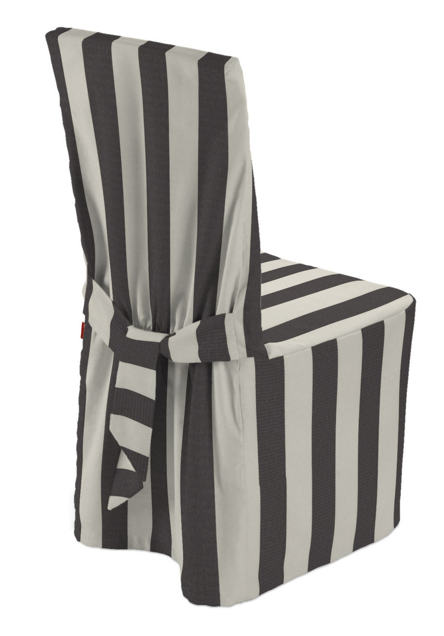 Dekoria Návlek na stoličku, biało-grafitowe pionowe pasy, 45 x 94 cm, Quadro, 143-92