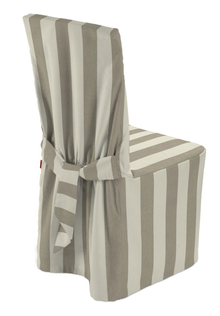 Dekoria Návlek na židli, béžové a bílé svislé pruhy, 45 x 94 cm, Quadro, 143-93