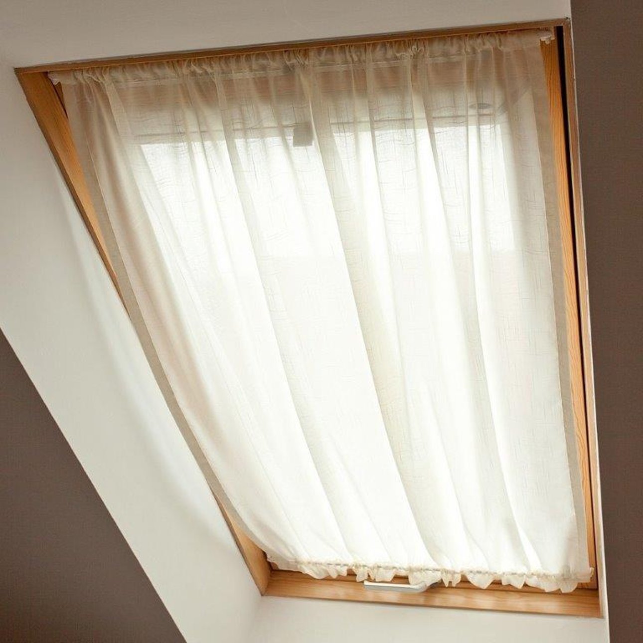 Roof window curtain, sheer white, 12877, 110 x 260 cm + 3 cm trim (43.