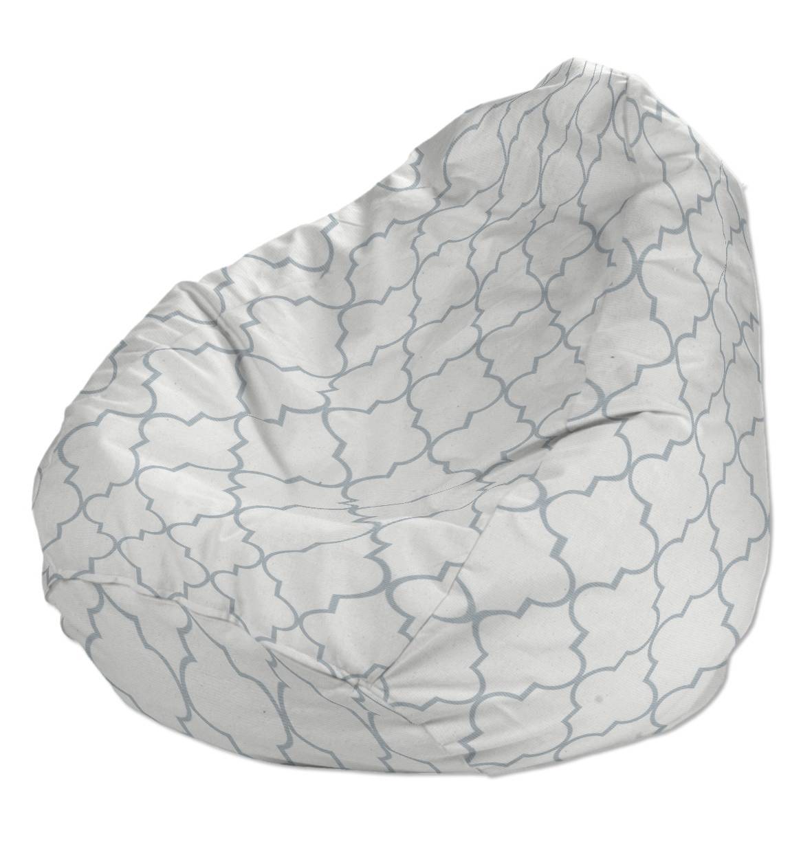 Dekoria Sedací vak + výplň, sivé vzory na bielom podklade, Ø50 x 85 cm, Gardenia, 137-85